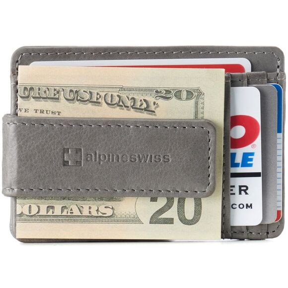 Alpine Swiss Mens RFID Safe Magnetic Money Clip Wallet Slim Front Pocket Wallet - Picture 7 of 7